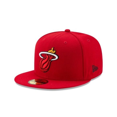 Red Miami Heat Hat - New Era NBA Team Color 59FIFTY Fitted Caps USA8679025